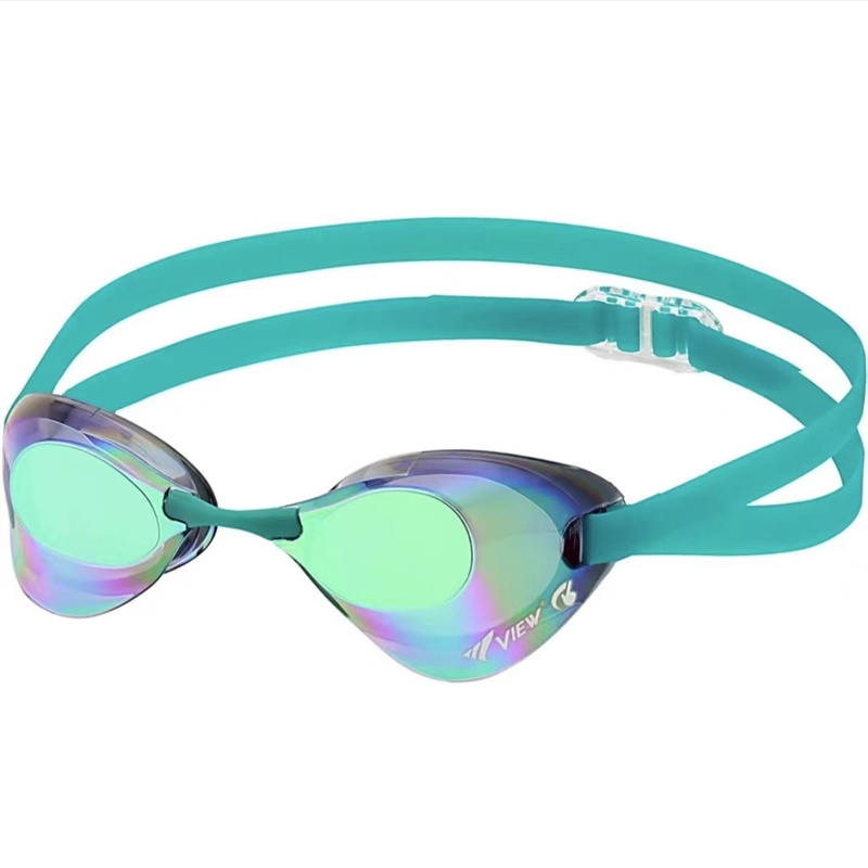 VIEW日本正品贝壳专业无胶垫游泳镜时尚酷炫防水防雾竞赛低阻泳镜 - 图2