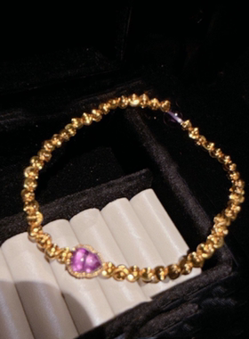 古法花丝 点钻栀子花宝石手镯 繁花似锦 四美花瓣钻筒手串 套装