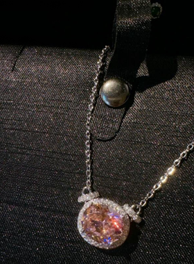 繁花仙女粉蛋形宝石戒指 帕帕拉恰 镀18 K金 阿盖尔粉方锆石戒指