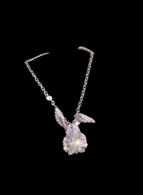 古巴比伦麦穗水滴宝石项链 星河璀璨 镀18K金 平安锁锆石颈链叠戴