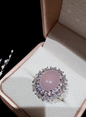 珠宝 天然水沫玉紫罗兰紫色垫色晚宴链 晚宴高定粉玉髓富婆项链