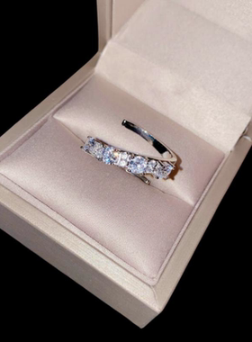 璀璨发光星星宝石戒指 设计师镀18k金多切面流星锆石满钻开口戒指