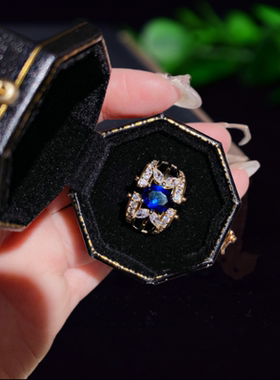 女天然锆石法式原创戒指