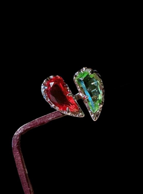 莫奈花园爱心宝石 项链 帕帕拉恰 镀18K金 艳彩橘钻心心锆石 戒指