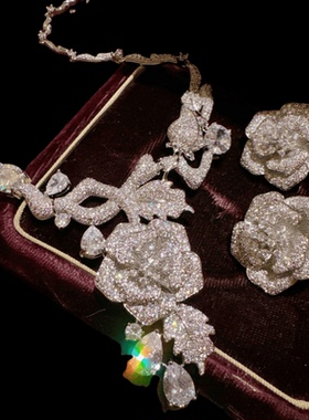 宴会旗袍礼服花朵红绿蓝黄耳环