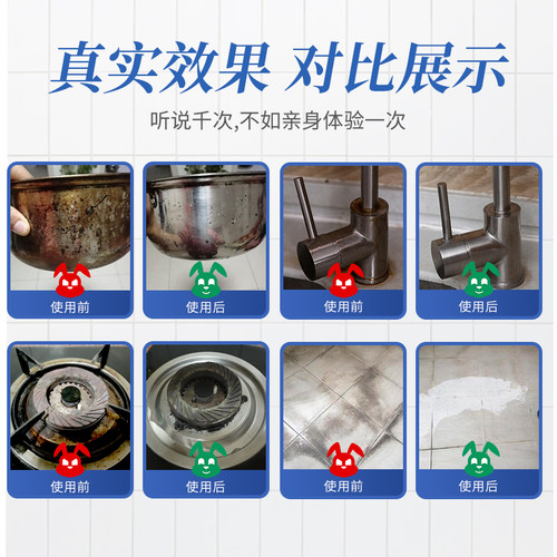 兔力不锈钢清洁膏锅底黑垢清洁剂家用厨房烧焦去油污渍去锈垢光亮 - 图3