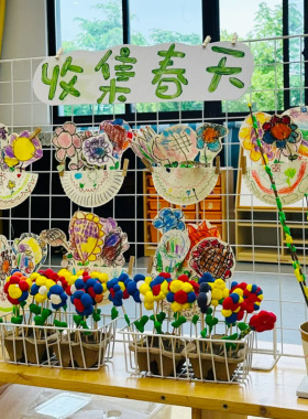 网格展示架幼儿园美工区底座作品环创架子摆摊照片挂架片饰品铁丝