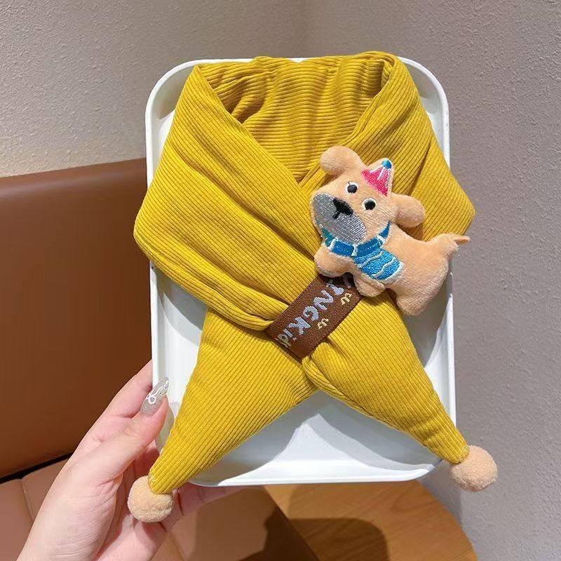 儿童交叉围巾秋冬季韩版可爱卡通围脖男女童保暖加绒加厚防风围脖,淘宝优惠券,粉丝福利购,淘宝优惠卷