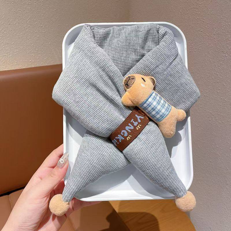 儿童交叉围巾秋冬季韩版可爱卡通围脖男女童保暖加绒加厚防风围脖,淘宝优惠券,粉丝福利购,淘宝优惠卷