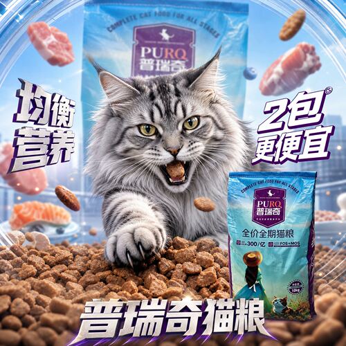 普瑞奇猫粮成幼猫通用海洋鱼味流浪猫救助宠物猫咪主粮20斤大包装 - 图0