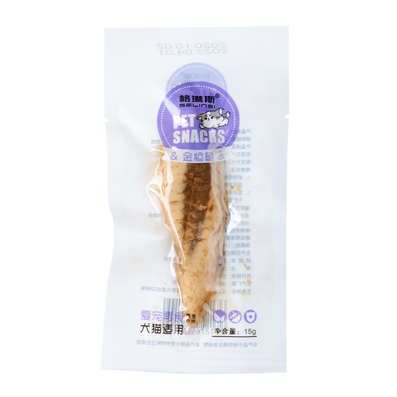 格琳斯鱼条猫零食宠物猫狗蒸煮金枪鱼条15g*30营养增肥奖励鱼肉干 - 图3