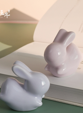 兔子书桌新年礼物陶瓷送礼可爱