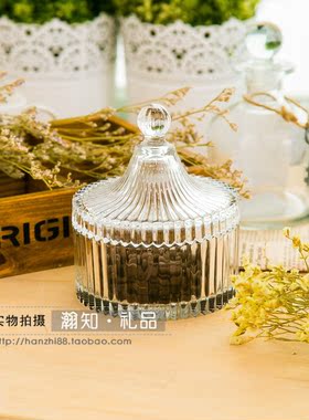 ins欧式透明水晶玻璃复古罐子