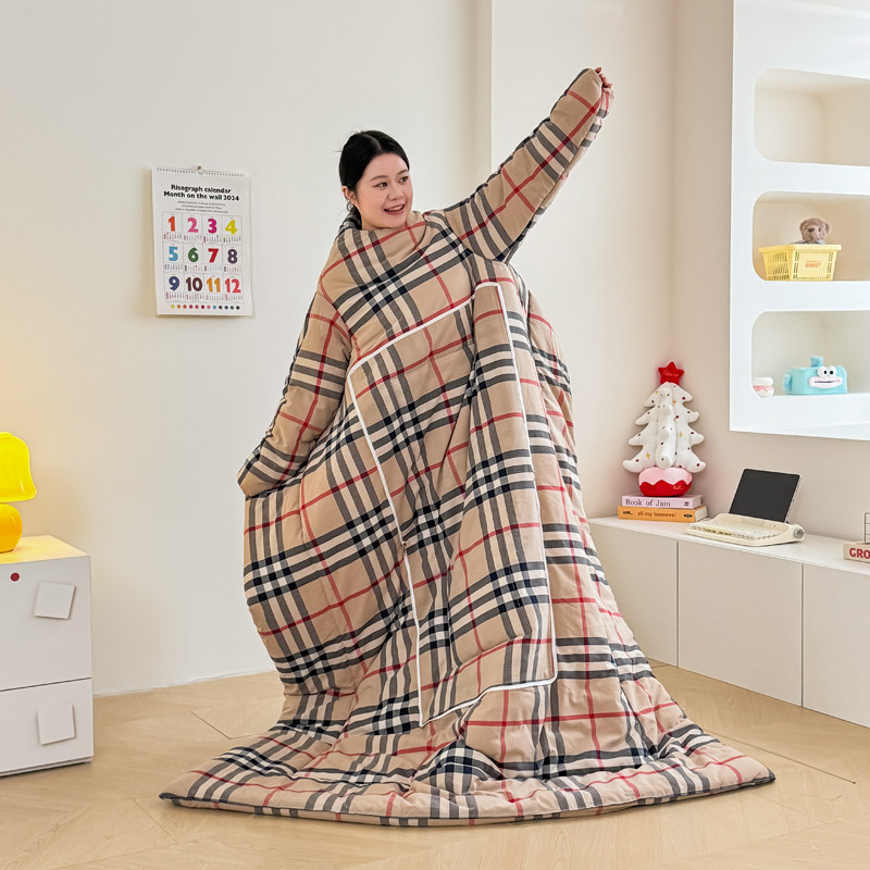 多功能全棉懒人被带袖被子可穿抱枕被车载办公室沙发午睡两用冬季,淘宝优惠券,粉丝福利购,淘宝优惠卷