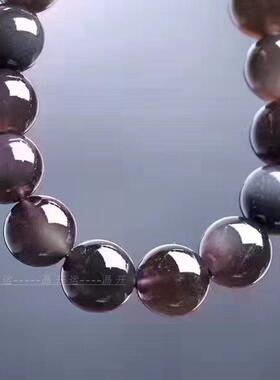 黑曜石冰种彩虹眼男女款水晶手串