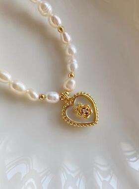 鹿西珠宝珍珠手链小兔子玫瑰双面可戴淡水小米珠手链珍珠手作