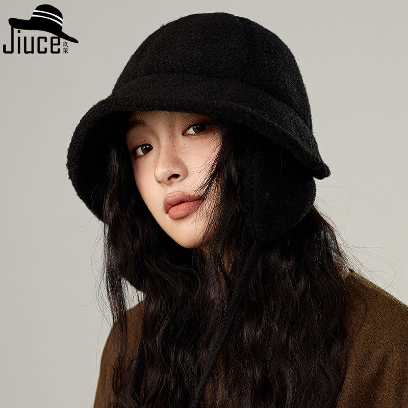 2025冬季新款韩版羊羔绒护耳渔夫帽女可拆卸保暖显脸小加厚防寒帽,淘宝优惠券,粉丝福利购,淘宝优惠卷