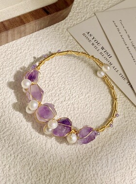 鹿西珠宝手工编织水晶花朵手链2025新款森系精致手绳女通勤百搭