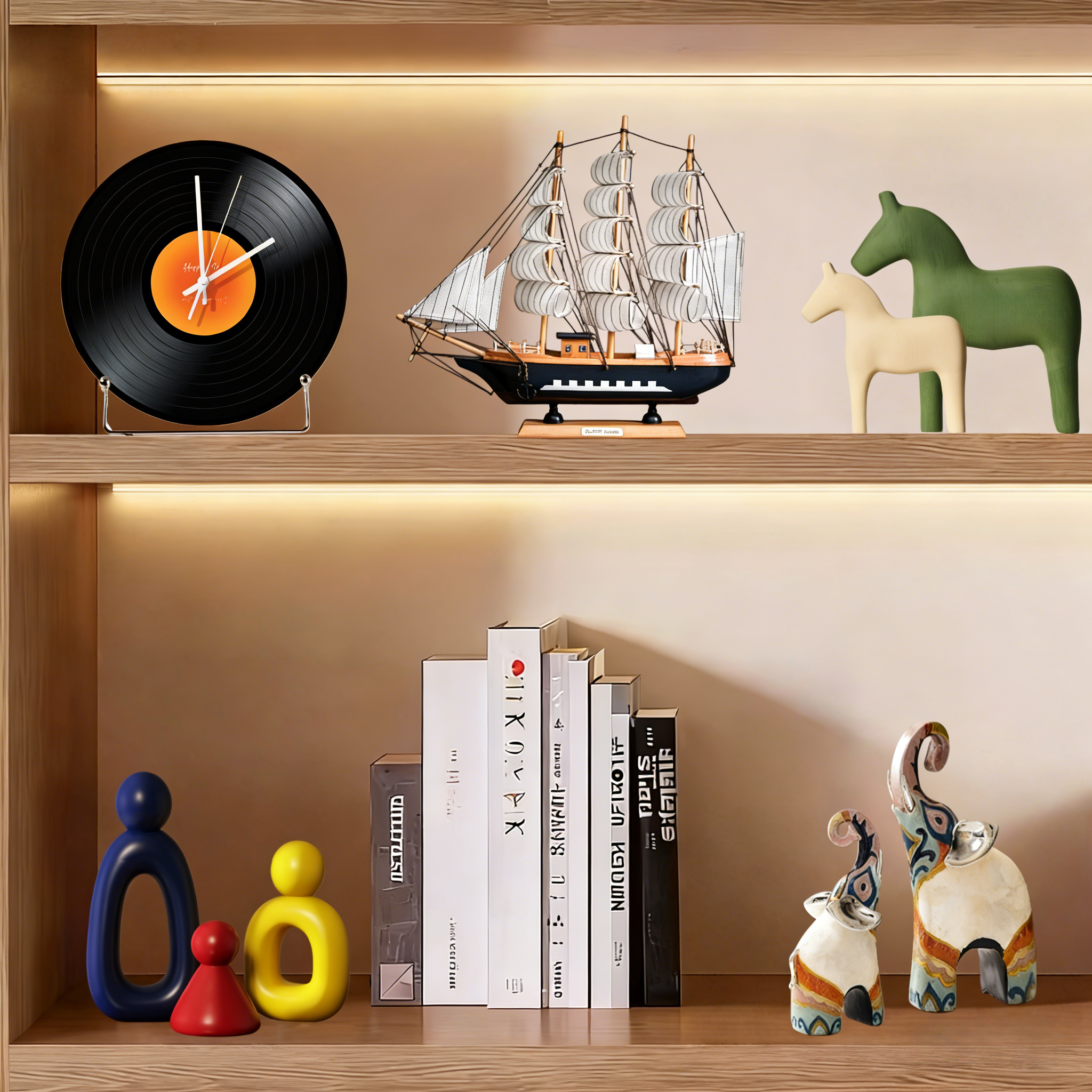 抽象艺术一家三口摆件客厅酒柜电视柜装饰品轻奢高档家居软装好物 - 图1