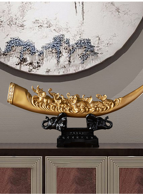 新中式摆件轻奢高端家居客厅玄关博古架酒柜装饰品领导办公室高档