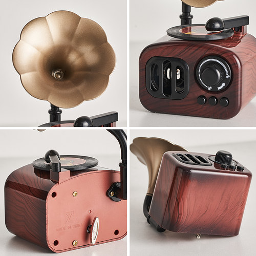 美式复古留声机摆件怀旧老物件小八音盒音乐盒装饰品中古稀奇古怪 - 图3