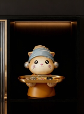 可爱猫咪卡通桌面收纳摆件