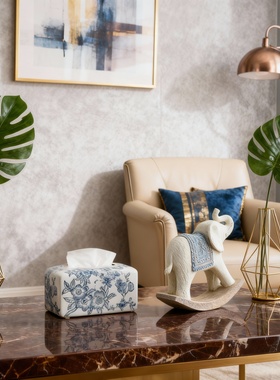 现代简约大象造型客厅茶几摆件