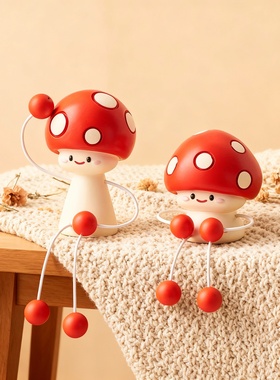 可爱红色蘑菇卡通桌面装饰摆件