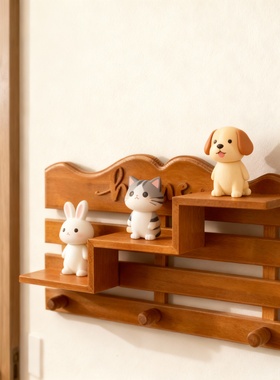 日式木质蜡笔小新壁挂收纳摆件