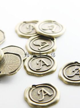 合金配件字母吊坠古青铜英文
