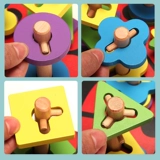 Детские учебные пособия Монтессори, геометрический конструктор, детская игрушка, раннее развитие, 3 лет
