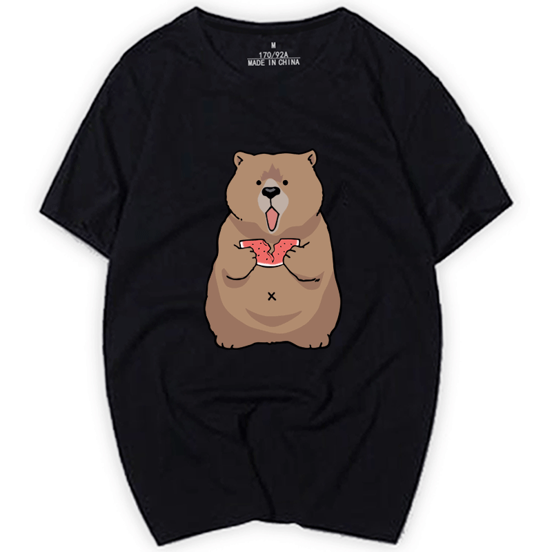 吃瓜柴犬短袖猫狗图案可爱夏t恤 skbanruT恤