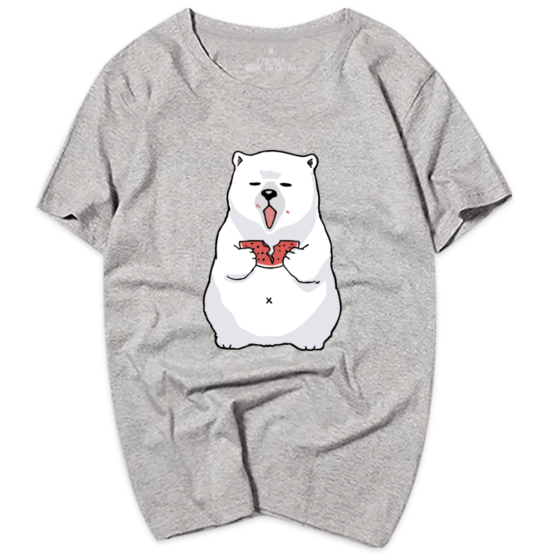 吃瓜柴犬短袖猫狗图案可爱夏t恤 skbanruT恤