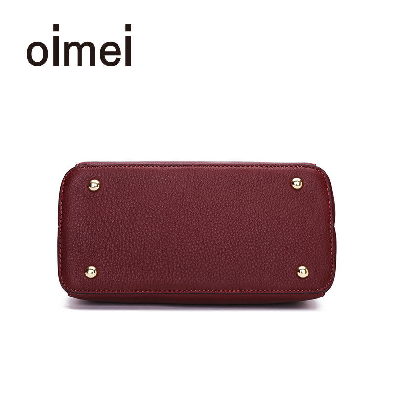 oimei头层牛皮女单肩气质斜挎包 oimei女士包袋