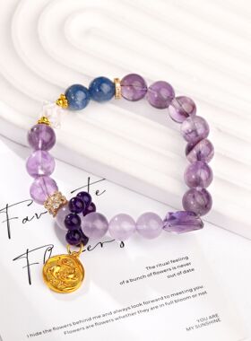 瑞士 Francesca天然十二星座水晶手串原创设计高级百搭手饰情侣款