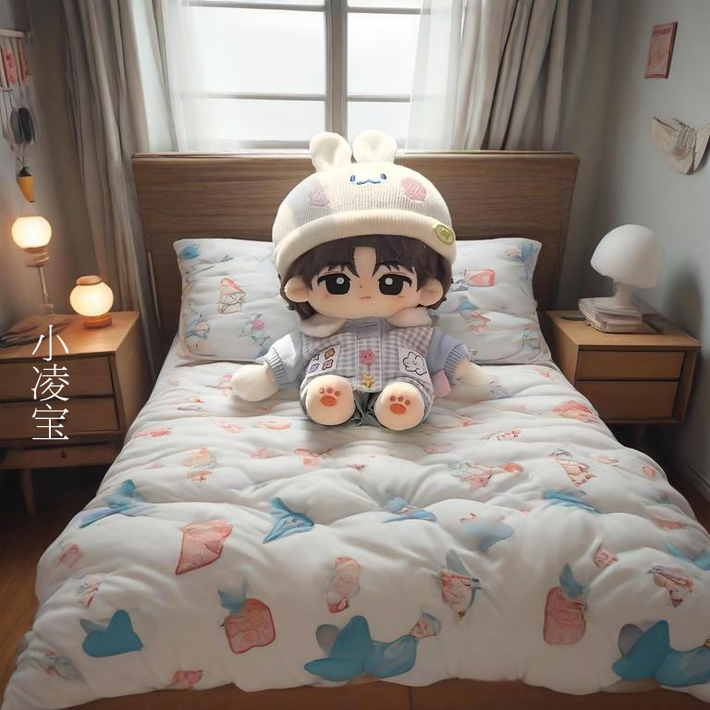 正版张凌赫20cm棉花娃娃娃衣小凌宝房间可爱公仔送朋友生日礼物,淘宝优惠券,粉丝福利购,淘宝优惠卷