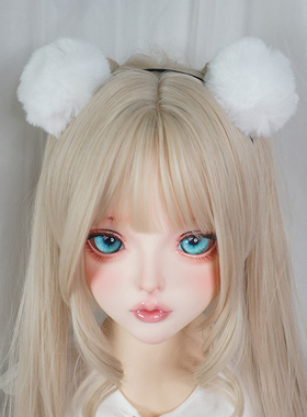 熊耳毛绒发箍可爱毛球头饰