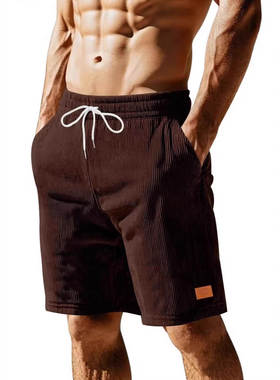 TEMU海外仓新款透气 Men's Shorts 休闲运动短裤时尚灯芯绒运动款