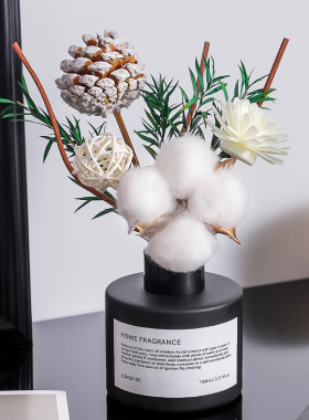 插花家居干花无火香薰精油家用藤条香氛摆件卧室内空气清新除味