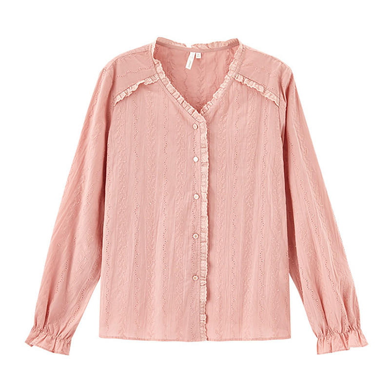 茵曼旗舰店新款茵蔓洋气长袖衬衣 茵曼翰飞衬衫