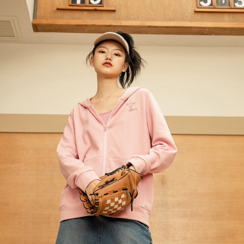 茵曼2020年新款连帽休闲运动小开衫 茵曼翰飞短外套