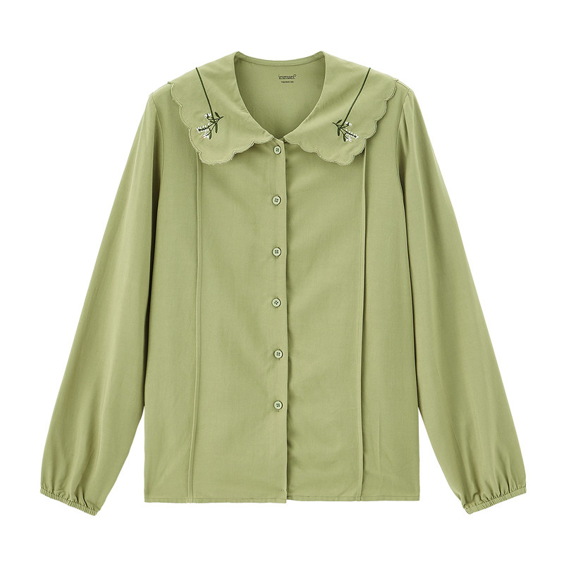 茵曼官方旗舰店秋装新款秋季女衬衣 茵曼翰飞衬衫