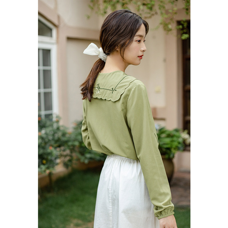 茵曼官方旗舰店秋装新款秋季女衬衣 茵曼翰飞衬衫