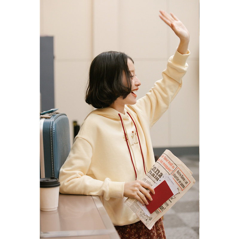 茵曼高腰套头新款2020年秋季秋卫衣 茵曼翰飞卫衣/绒衫