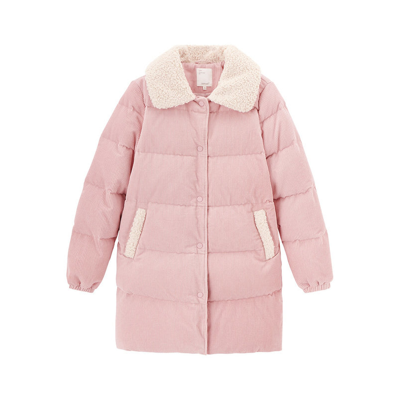 茵曼轻薄款冬季甜美反季茵蔓白鸭绒 茵曼翰飞羽绒服