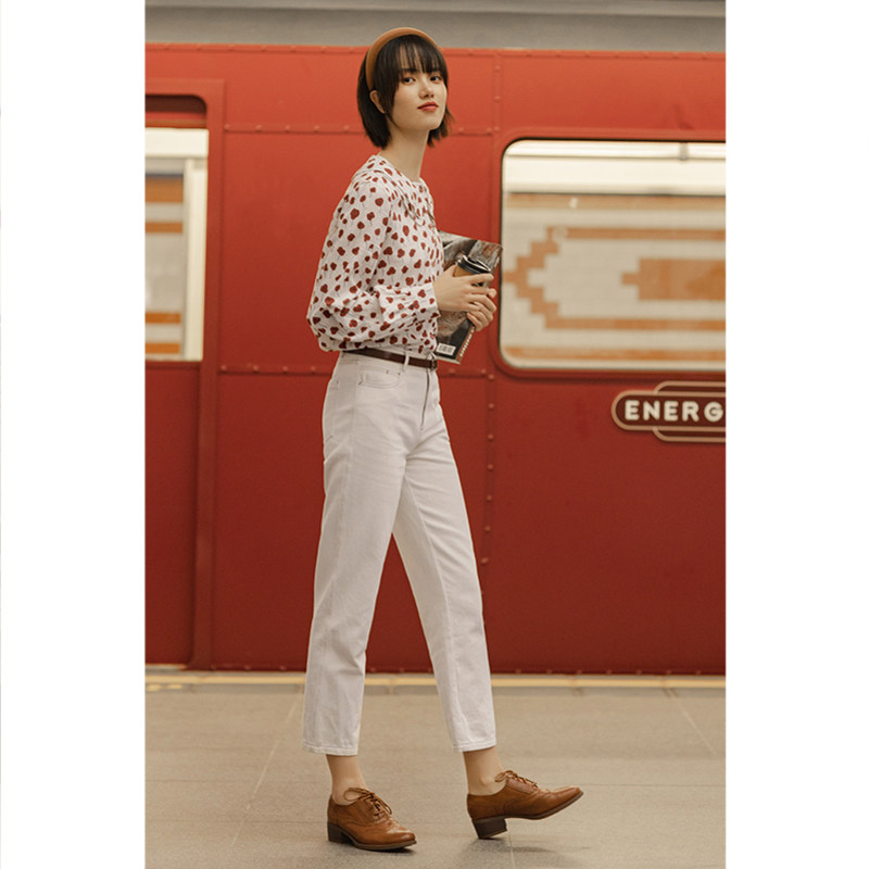 茵曼旗舰店茵蔓娃娃领学院风初衬衫 茵曼翰飞衬衫