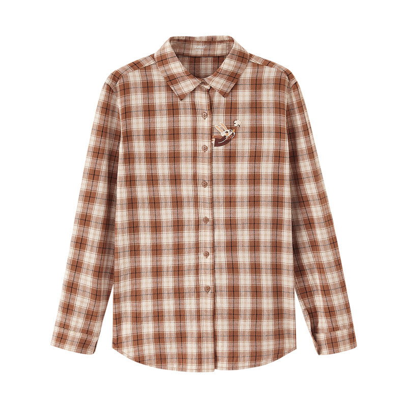 茵曼官方旗舰店衬衣外穿纯棉衬衫 茵曼翰飞衬衫