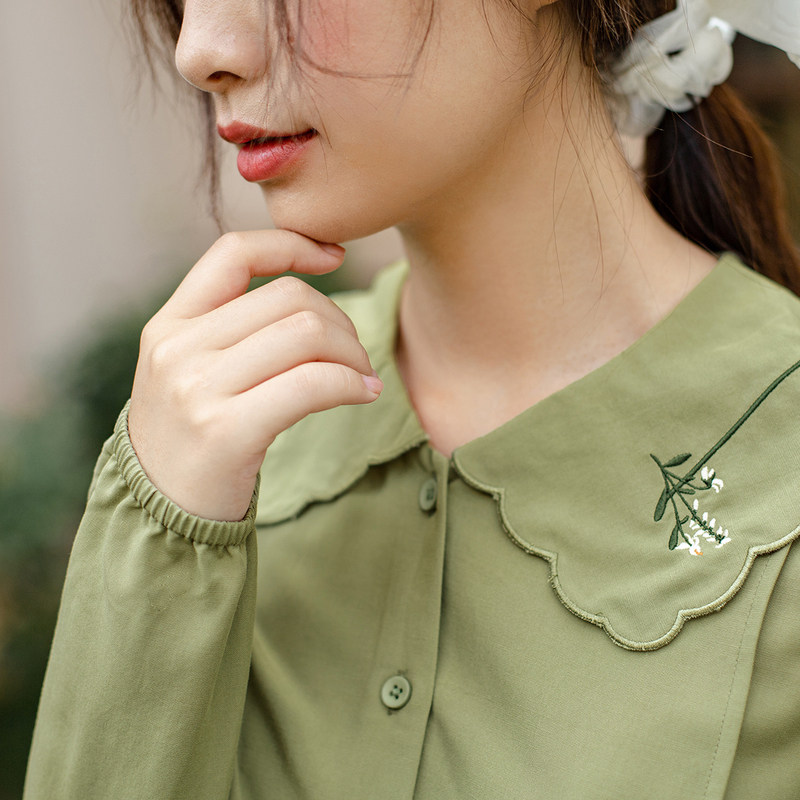 茵曼官方旗舰店秋装新款秋季女衬衣 茵曼翰飞衬衫