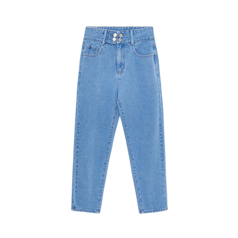 茵曼2020年新款法式高腰显瘦牛仔裤 茵曼翰飞牛仔裤