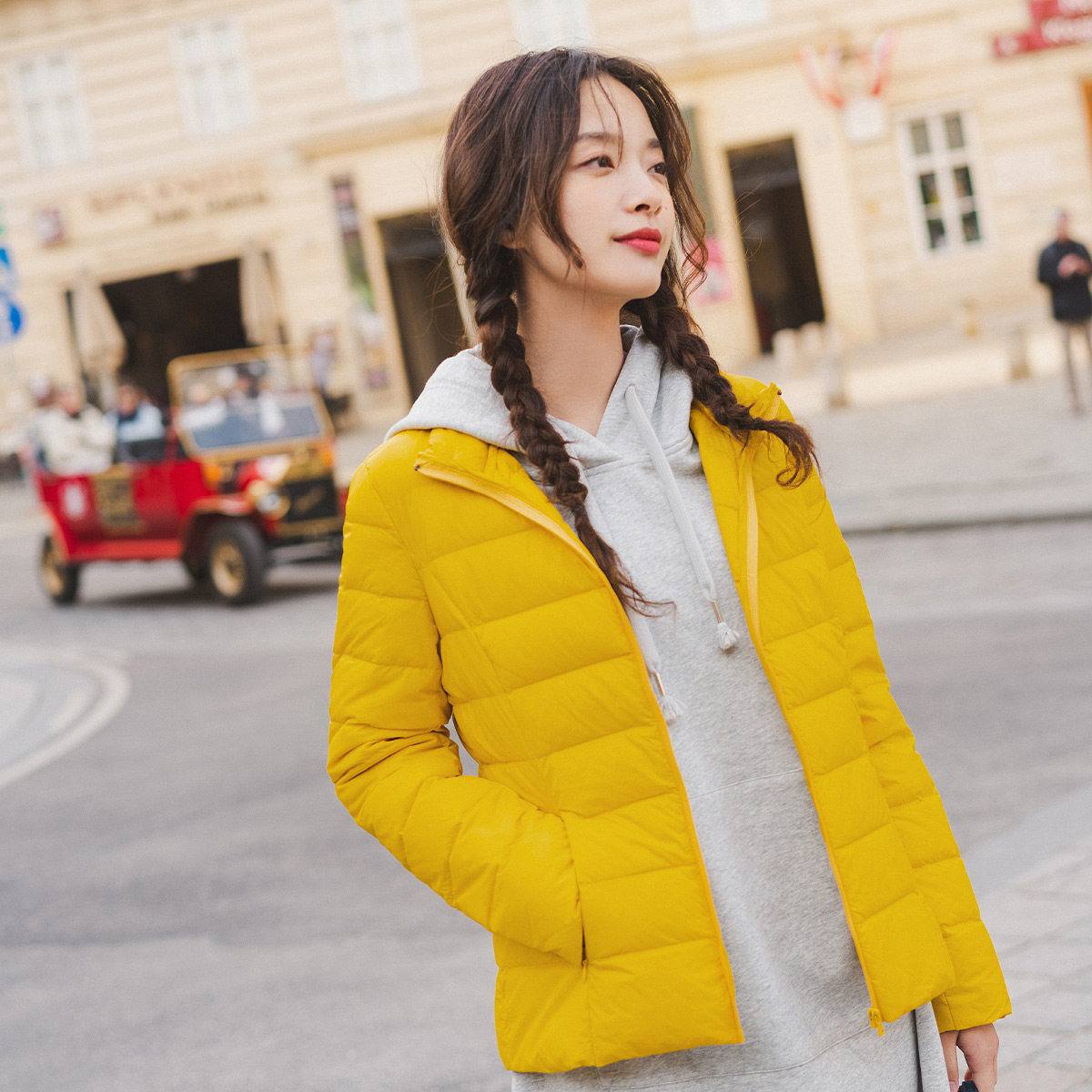 特价清仓茵曼旗舰店轻薄款羽绒服 茵曼翰飞羽绒服